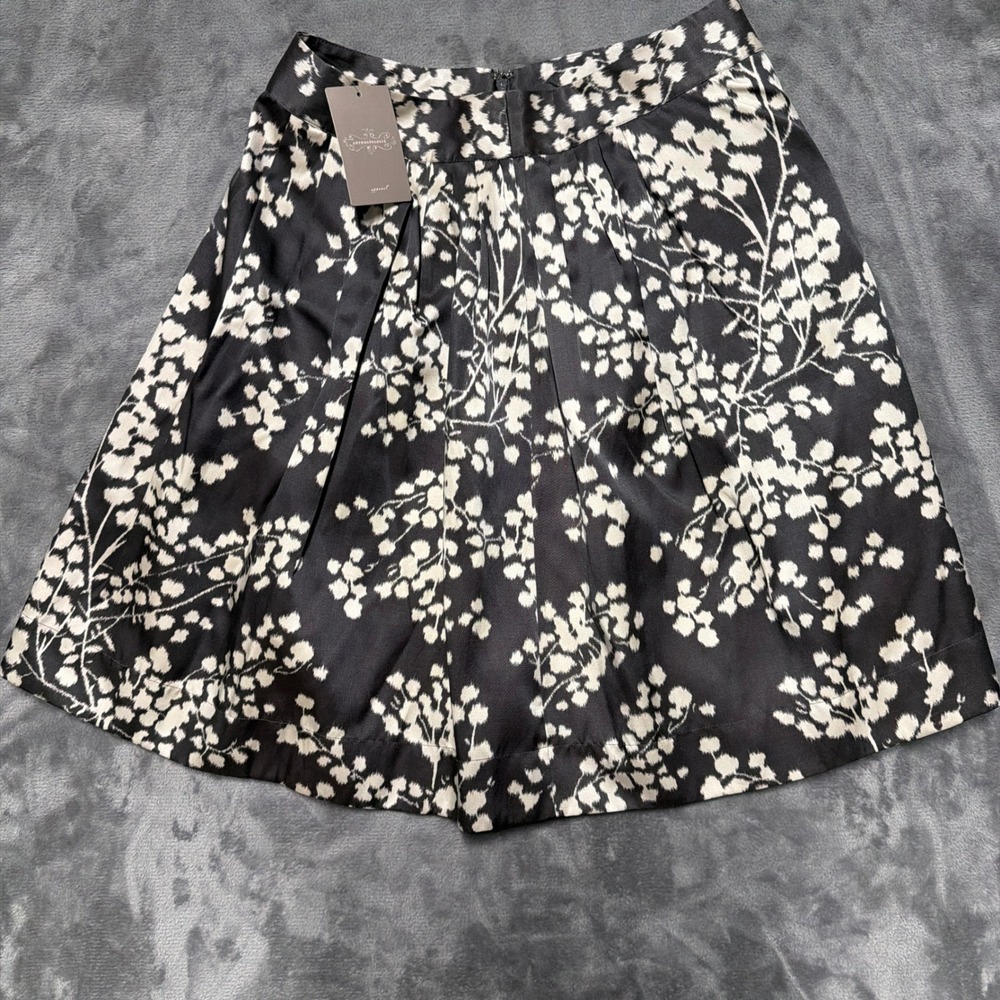 Anthropologie Moulinette Soeurs Skirt Womens 6 Flora Inked Cotton Silk Fall
